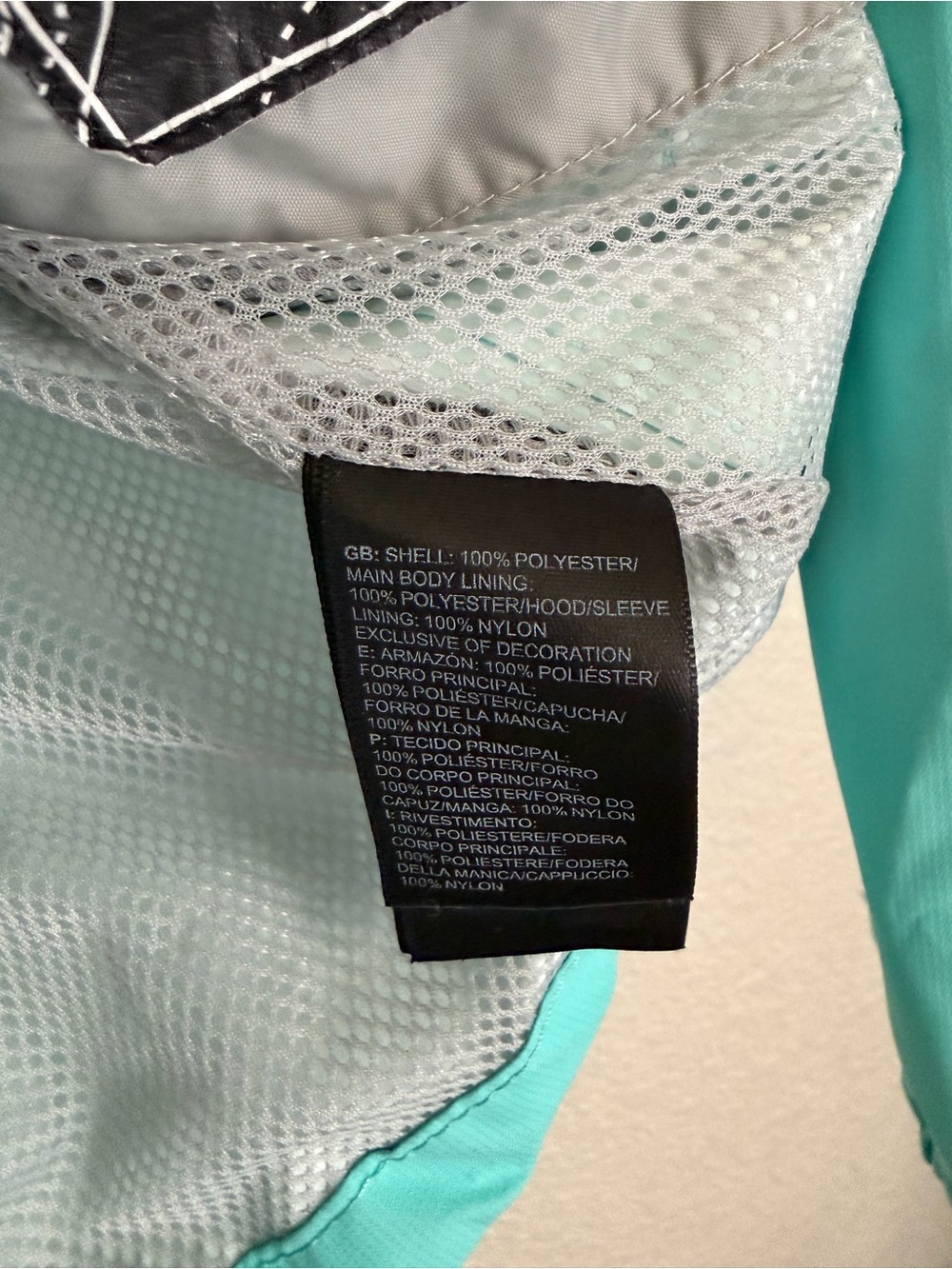 The North Face Girls Resolve Reflective Lightweight Rain Jacket M 10/12 Mint - Picture 9 of 12